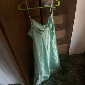 bebe Green Slip Dress Spaghetti Strap Cocktail